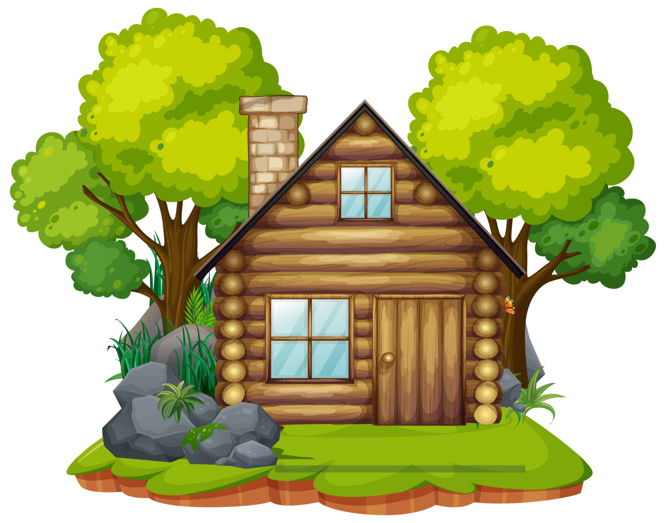 isolated cabin in the wood